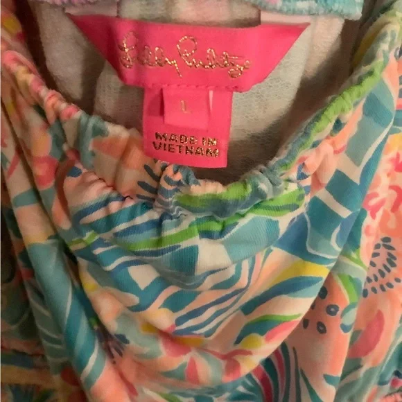 🎈HOST PICK🎈 Lilly Pulitzer Jace Romper Tropical Punch Sz Large - Picture 5 of 8
